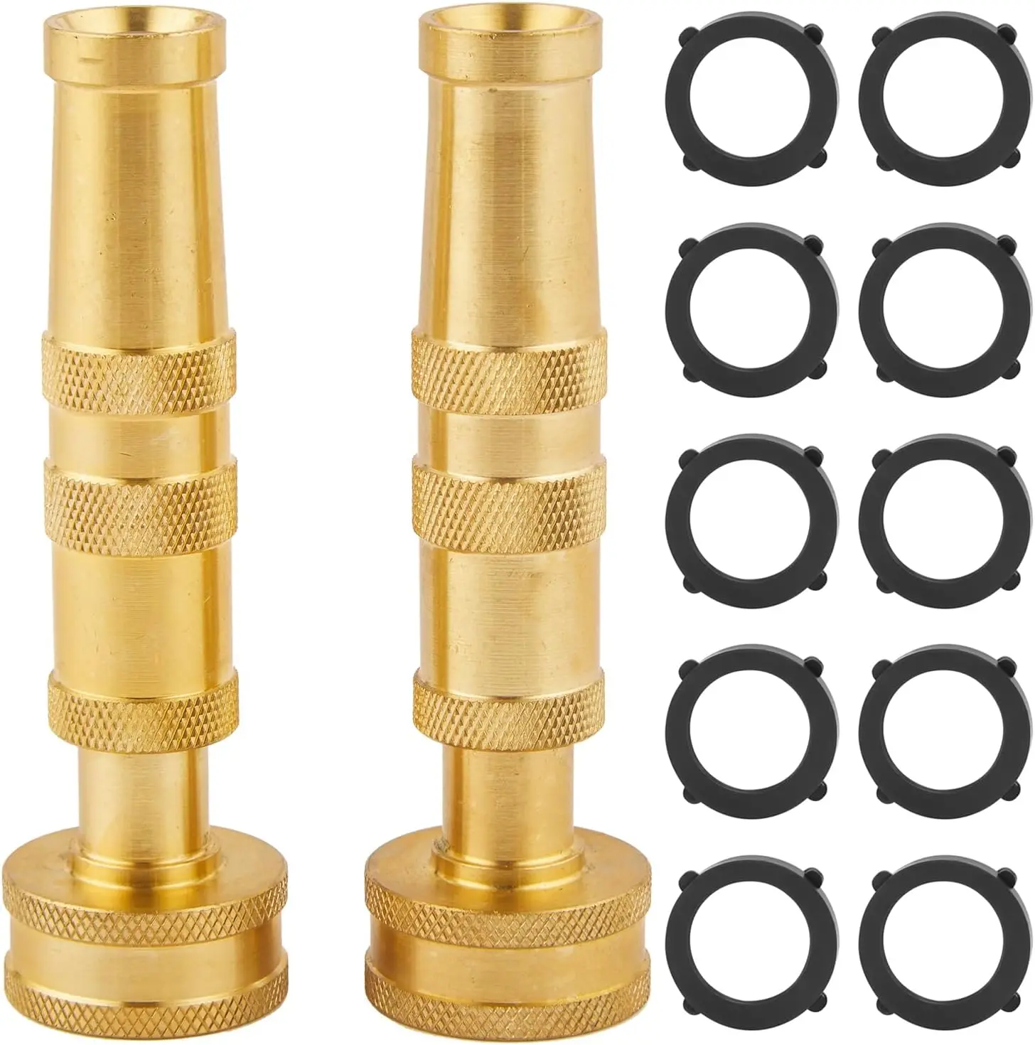 

Heavy Duty Brass Hose Nozzle, Adjustable Garden Water Sprayer with 10 Washers