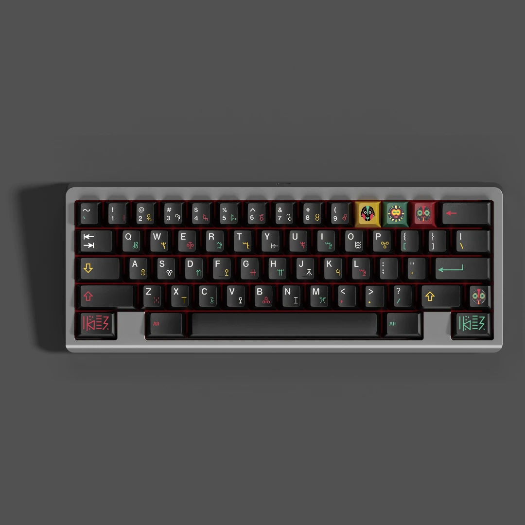 

GMK CYL Tribal Keycaps PBT Dye Sublimation Cherry Height Black for Mechanical Keyboard AULA F75 Ajazz Anne Pro 2 GK61