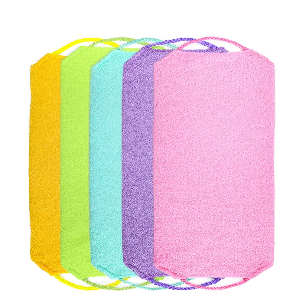 1pc Exfoliating Bath Cloth Stretchable Drawstring Wash Cloth For Body Scrub Bath Supplies Bamboo Fiber Fabric