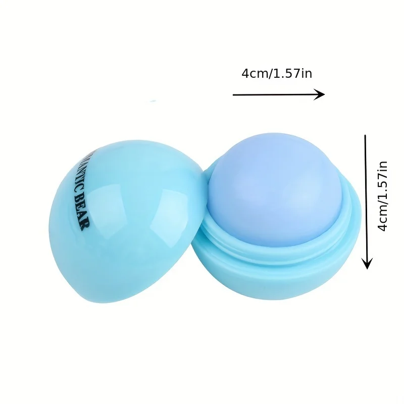 Cute Ball Shaped Lip Balm - Hydrating, Soothing, and Long-Lasting Lip Plumper with Non-Stick Cup for Preventing Frost Cracking a