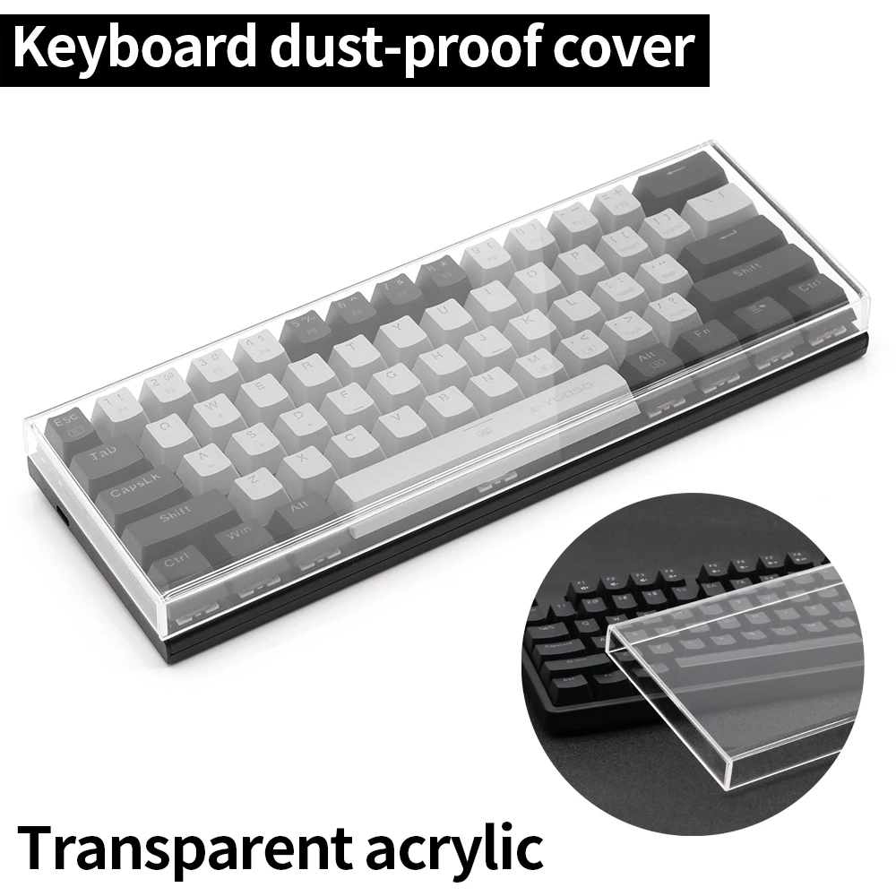 Acrylic Mechanical Keyboard Dust Cover Key Air Cover 40% 60% 65% 75% Keyboard for Waterproof Prevent Pet Treading