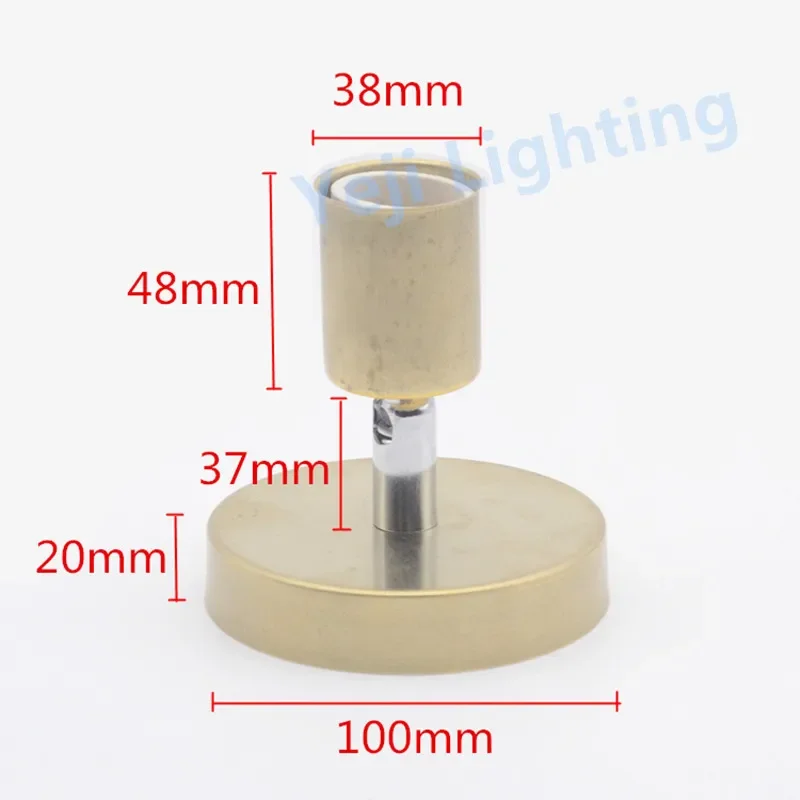 Brass lamp base ceiling rose copper ceiling canopy with E27 socket ceramic lamp holder for retro vintage chandelier wall lights image 5