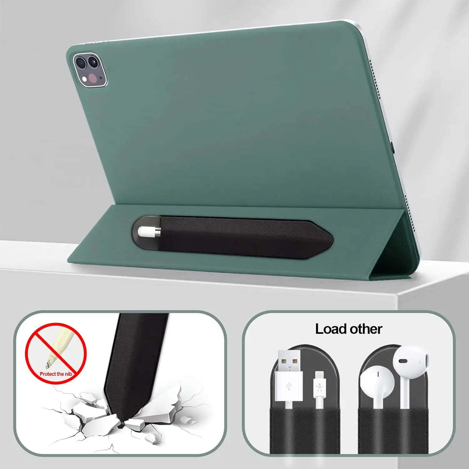 Universal Sticky Stylus Holder for Apple IPad IPencil 2 1 Self Adhesive Sleeve Attached Pouch Bag Sleeve Pencil Holder