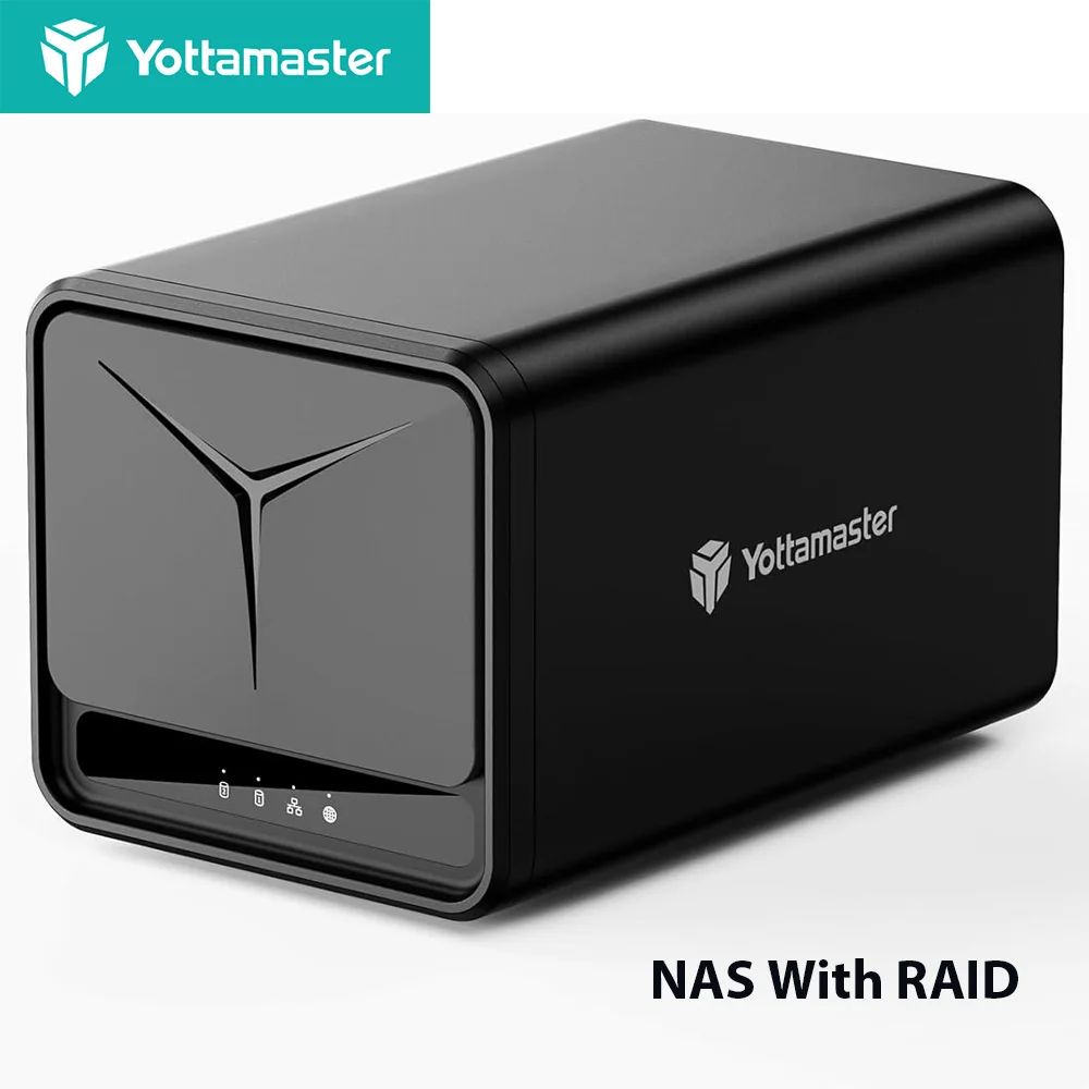 Yottamaster 2/5 Bay 2.5/3.5 Inch Sata Hdd Ssd Behuizing Raid Nas Draadloos Netwerk Hd Cloud Server Opslag Quad Core Cpu Ddr4 Ram