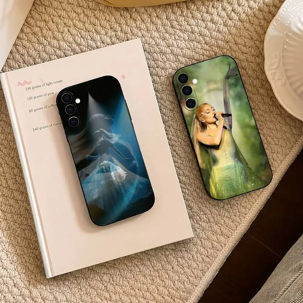 Sweet A-Ariana Grande Petal Black Soft Silicone Phone Case for Samsung A73 20,21,22,31,32,52,53,72