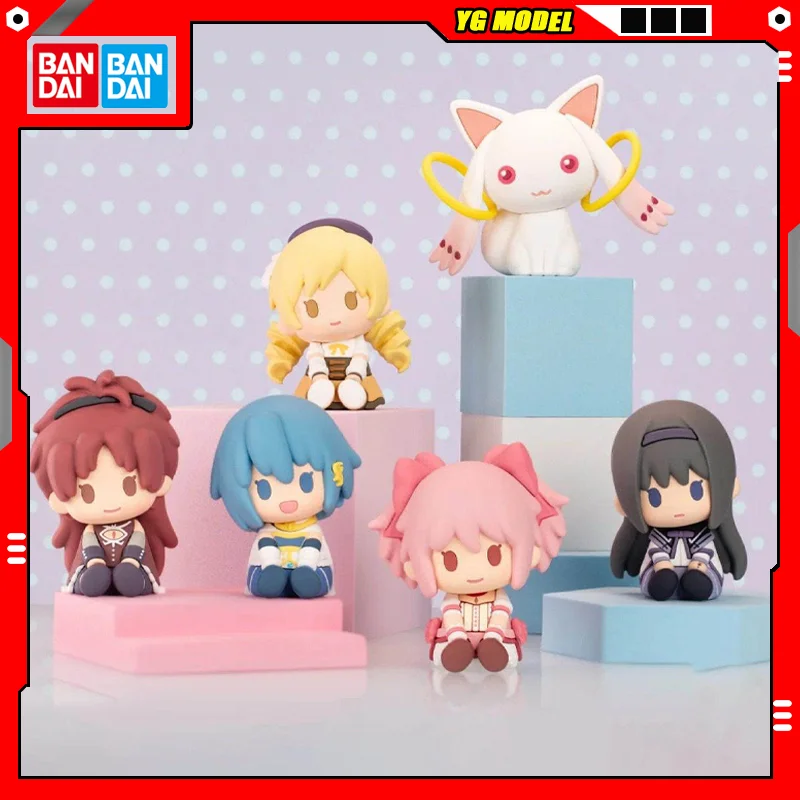 

Bandai Puella Magi Madoka Magica Action Figures Kaname Madoka Homura Mami EX CASHAPON Q-version seated doll Ornaments Original