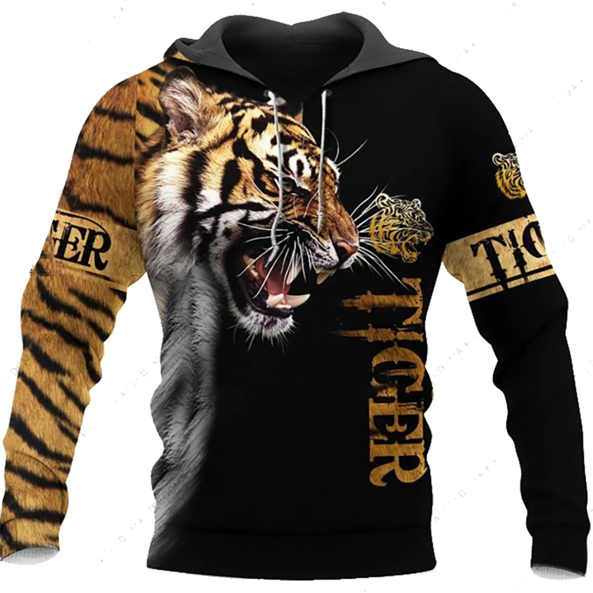 

Fashion men's hoodie 3D printing lion, tiger pattern Europe and the United States casual sports men's hoodie trend coat