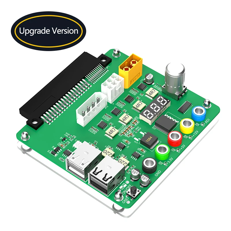 

Power Supply Breakout Board with Adjustable Voltage Knob 3.3V/5V/12V/1.8V-10.8V Output USB2.0 Support QC 2.0 QC 3.0 for Dell PSU