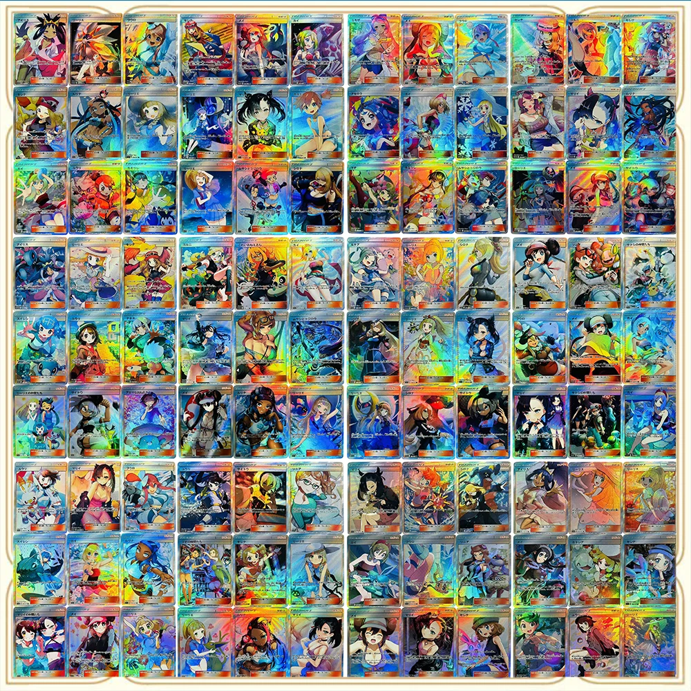 

18 шт./компл., аниме «История богини», Pokemon, сделай сам, ACG, игрушки для мальчиков, коллекционные карты, подарок на день рождения, Lillie Selene Marnie Hilda Ortiz