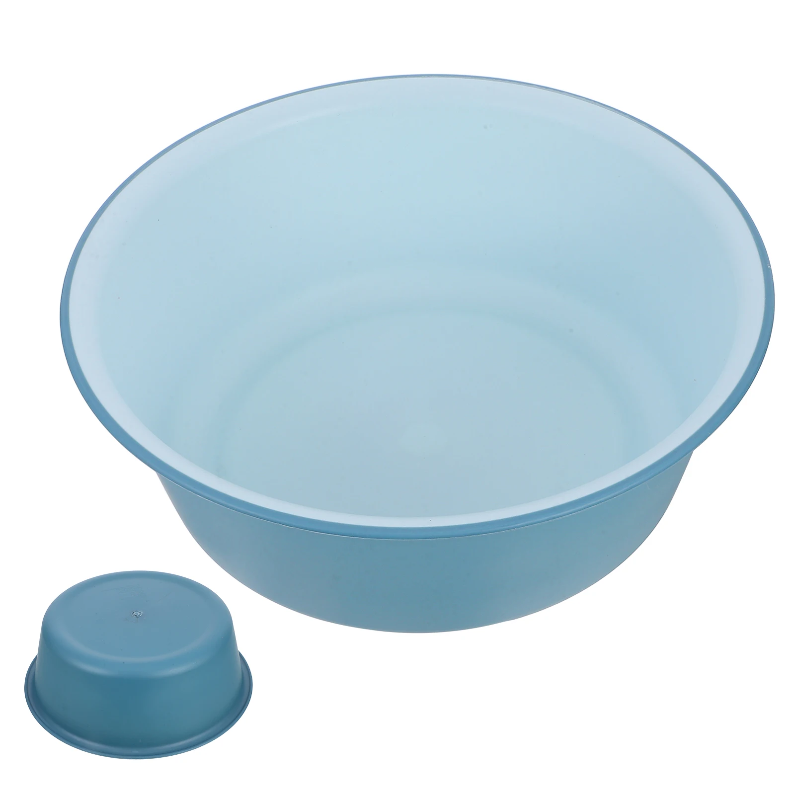 

Blue White Plastic Round Foot Basin Large Face Wash Bowl Home Bathroom Hotel Soaking Tub Space-Saving Easy Maintenance