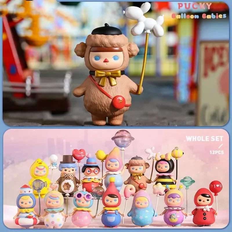 POP MART Pucky Balloon Babies Series Blind Box Action Figure Ornament Figurines Home Decor Dolls Model Girls Cute Toy