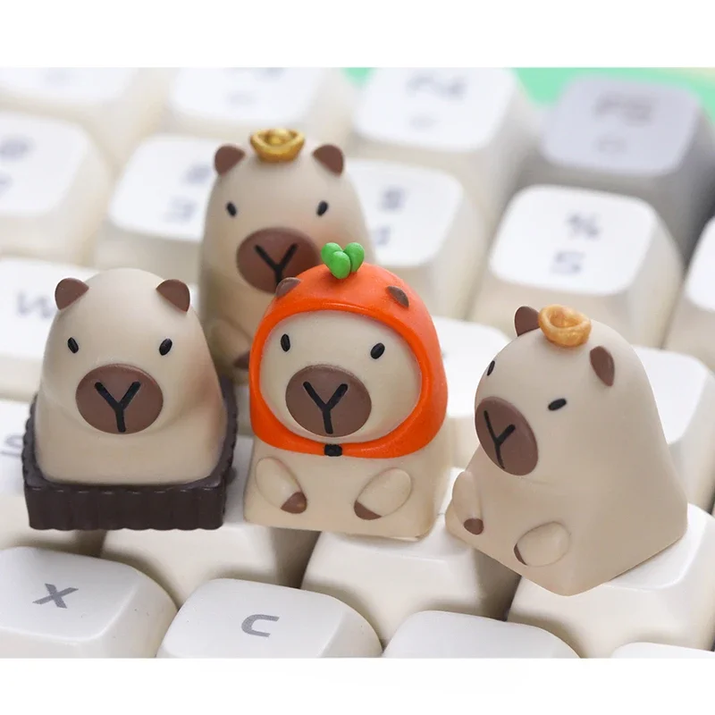 

Capybara Key cap Cute Artisan Keyboard Caps Original Customized Resin Anime Keycaps for Mechanical Keyboard Accessories Gift