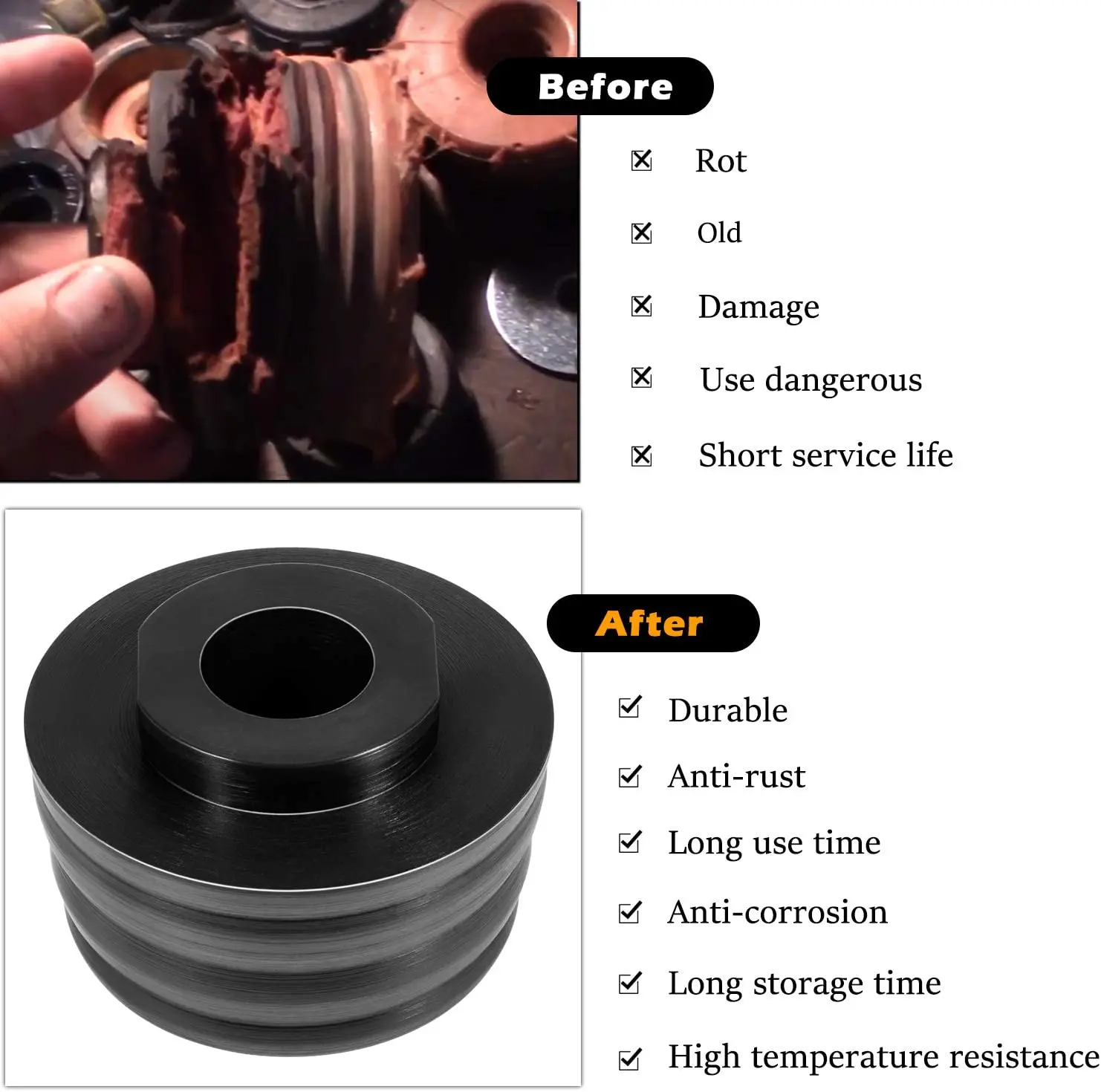 TML KF04060BK Body Mount Bushing Kit Fits for Ford F250 F350 Super Duty 2008-2016 2WD 4WD Polyurethane