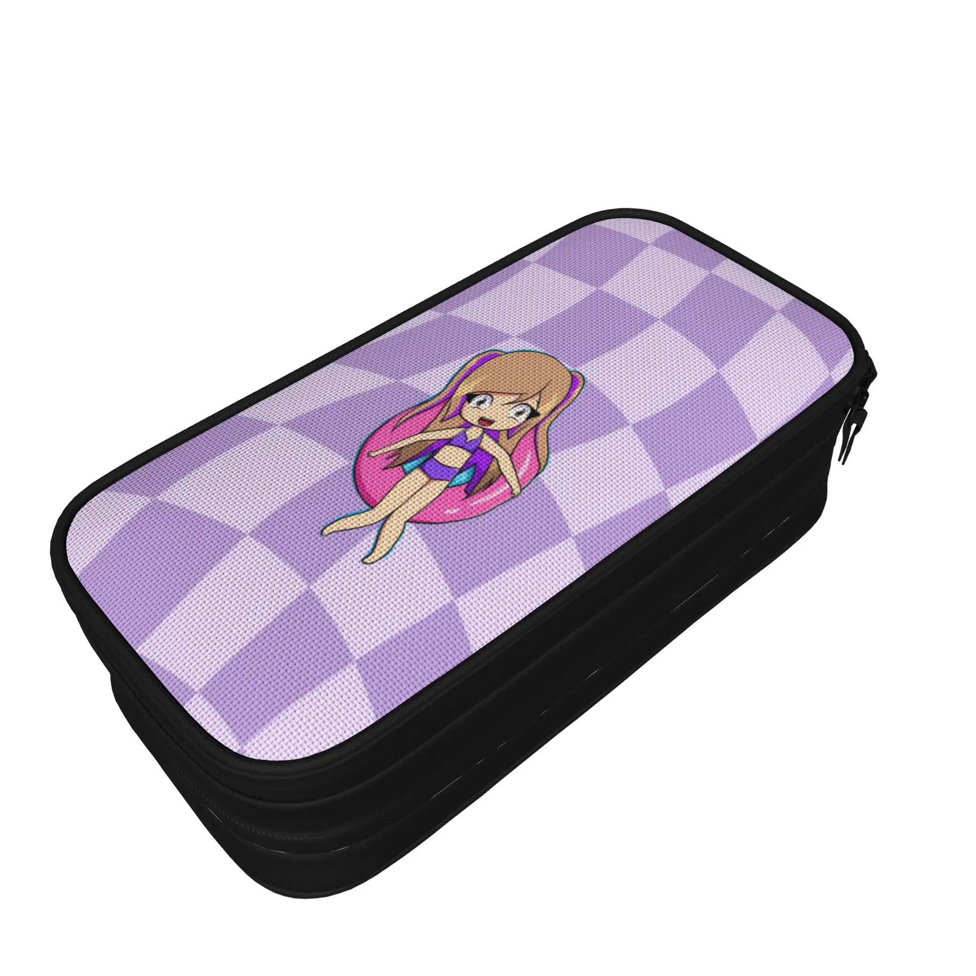 Large-capacity Pencil Case Dense Real Mix Collage Lyna Vallejos  Merch  Double Layer Pencilcase Women Make Up Bag Birthday Gift