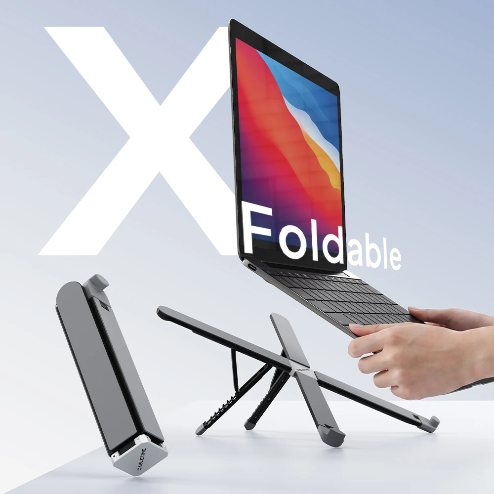 CABLETIME Podstawka pod laptopa X Składana, 8 Regulowanych Kątów, Mini Rozmiar, Zapobiegająca Wstrząsom, Pasuje do Laptopów 10 do 17,3 Cala, Macbook, IPAD — zdjęcie produktu 2