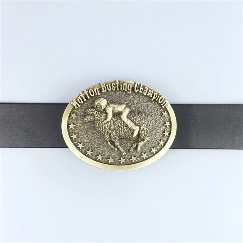 New Antique Bronze Mutton Busting Champion Western Belt Buckle also Stock in US Gurtelschnalle Boucle de Ceinture BUCKLE-WT106AB