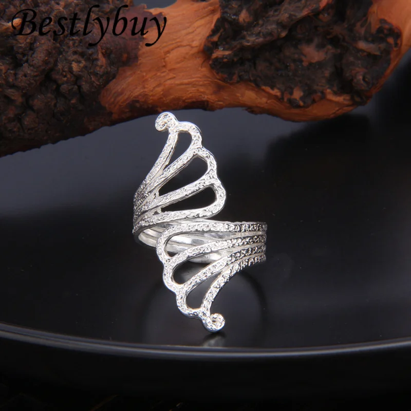 

S925 sterling silver personalized phoenix tail ring women's retro temperament fashionable party jewelry