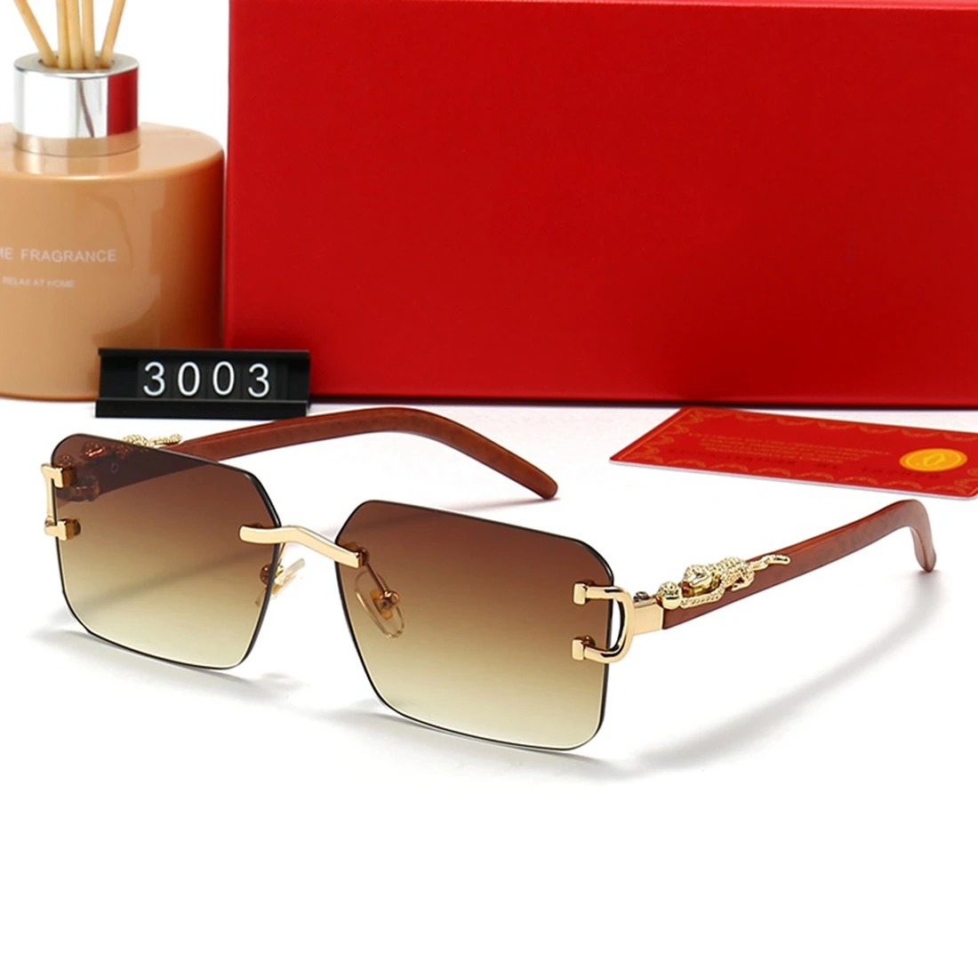 Women Men Retro Fashionable Trendy Frameless Rectangular Personalized Sunglasses For Daily Life  Branded Designer Sun Glasses