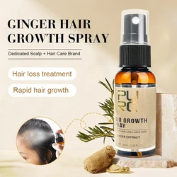 PURC Spray per la crescita dei capelli Olio per il trattamento della perdita dei capelli per uomini Donne Ginger Ricrescita rapida dei capelli Diradamento Prodotti per la cura dei capelli