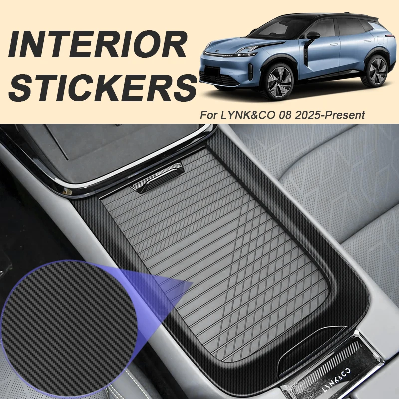 

Car Carbon Interior Sticker For LYNK&CO 08 2025-Present LHD Lifting Window Panel Decal Gear Inner Door Protective Film Accessory