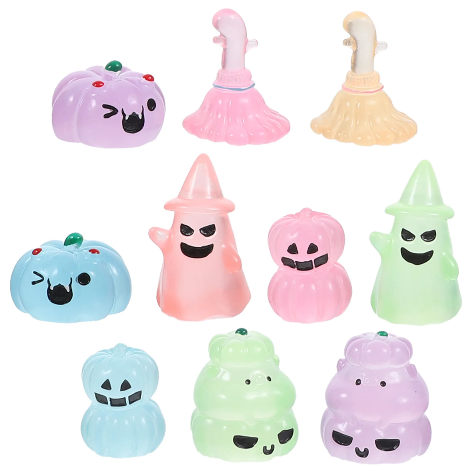 Miniature Halloween Ornament Micro-landscape Luminous Ornaments Resin Miniatures Gift Bag Fillers Trinkets Layout Props