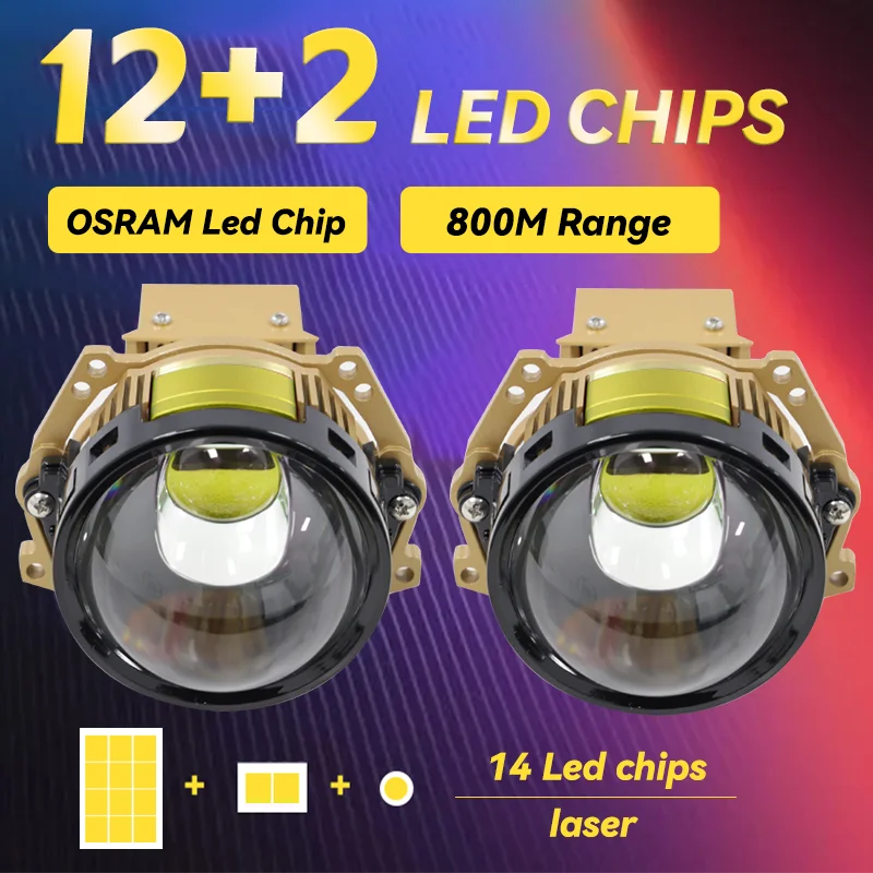 Ultra Heldere S350b 3 Inch Bi Led Projector Lens 3.0 Rhd 20000lx Bi-Led 85W 14 Chips Retrofit Laser Licht Bi Led Projector