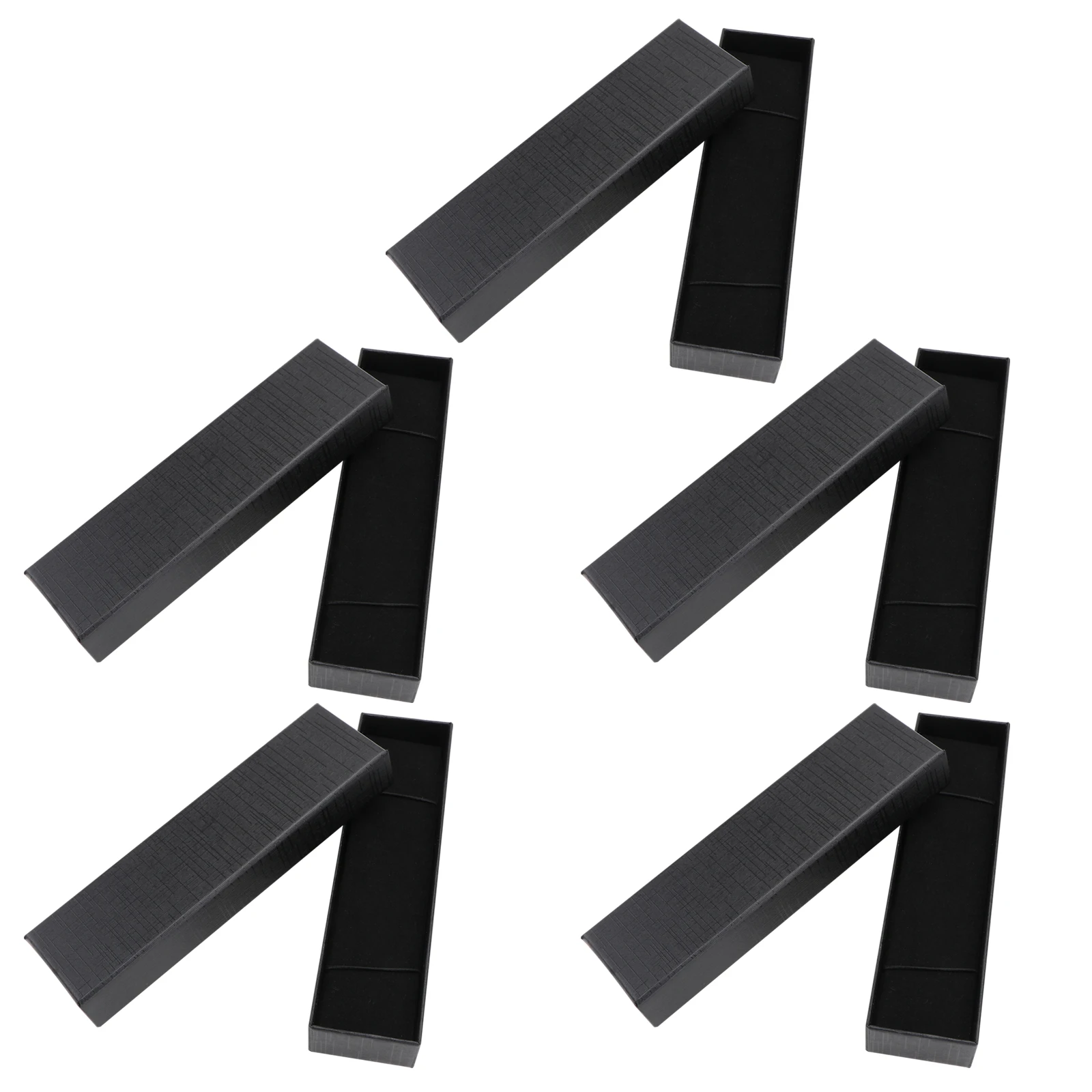 

5 Pcs Stationery Gift Boxes Paper Material Thickened Pen Case Student Bookmark Container White Rectangle