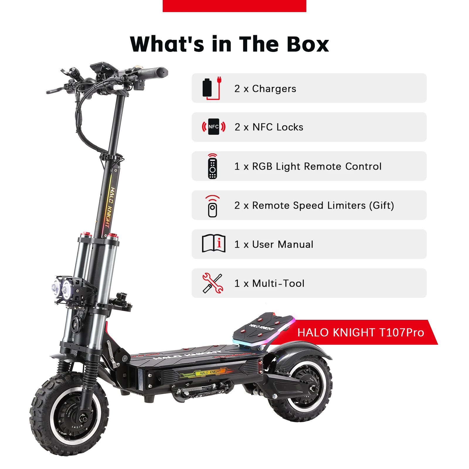 HALO KNIGHT T107Pro 60V 6000W 38,4Ah Elektroroller Professioneller 95km/h E-Scooter mit Doppelmotor Leistungsstarker Schneller 80KM E-Scooter – Detail 17