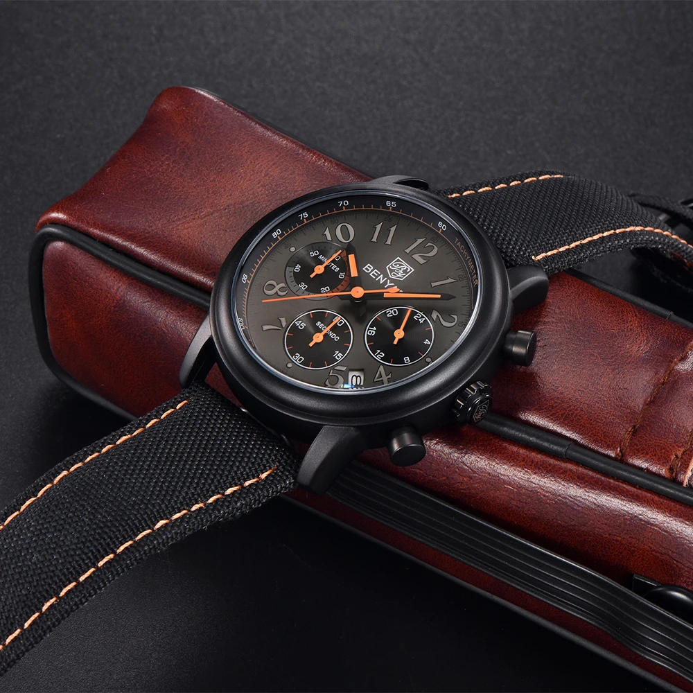 BENYAR 2022 New Sports Men Quartz Wristwatch Luxury Leather Military Watches 50ATM Waterproof Fashion Watch for Men reloj hombre