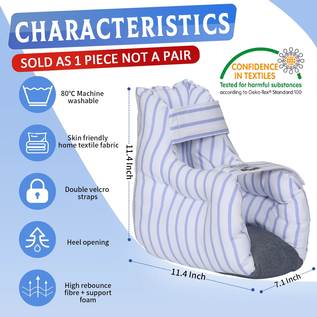 Ehucon Comfort Heel Protectors Cushion Pressure Relief Ankle Elevation Foot Pillow High Resilience Foam for Injuried Bedridden