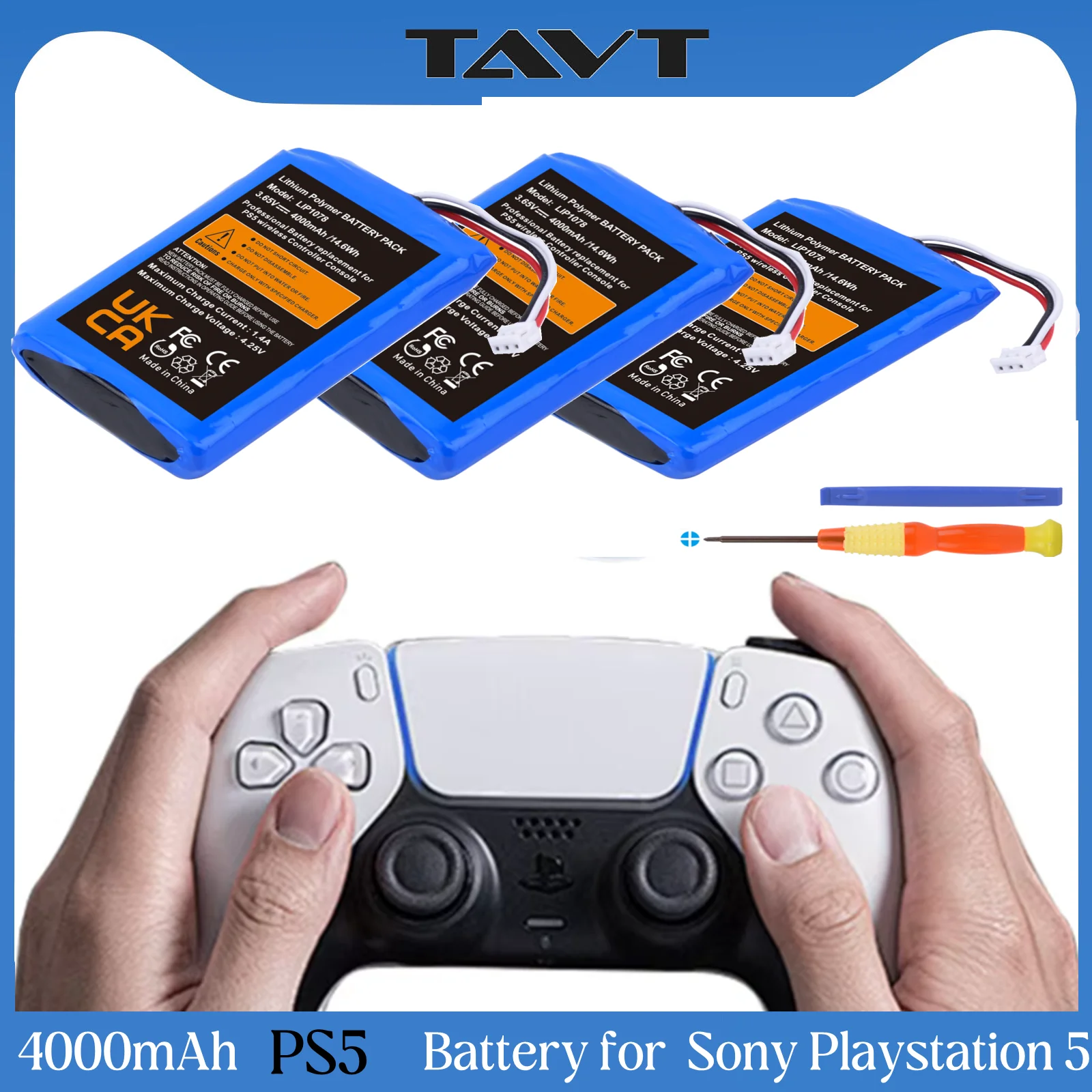 TAVT 4000mAh LIP1708 PS5 Wireless Controller Battery for Sony Playstation 5 Dualsense Gamepad Controller CFI-ZCT1W CFI-ZCT1J