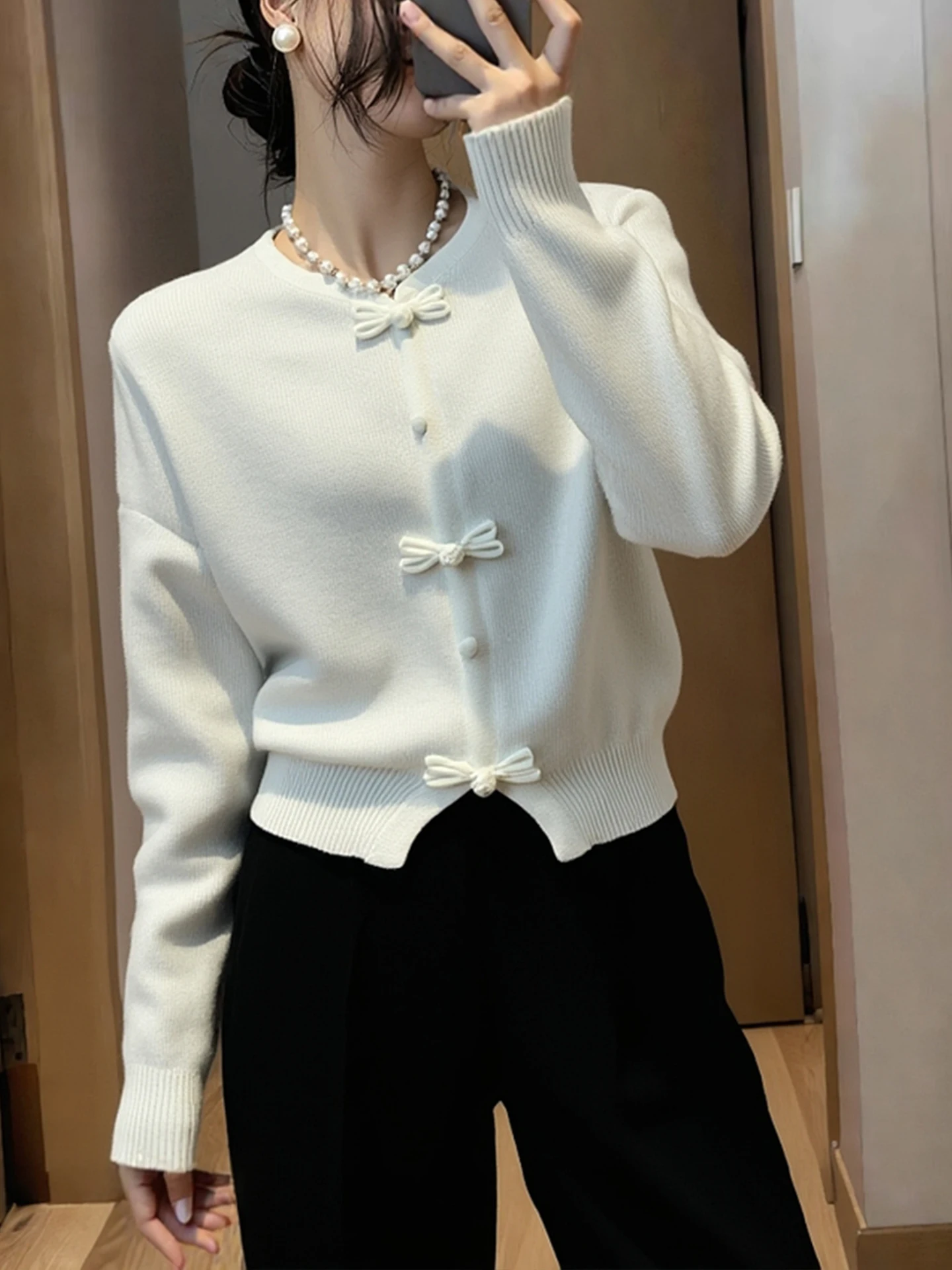 신상 중국 스타일 다용도 루즈 얀다이드 롱 스웨터 카메레 니트웨어 부드러운 울 속옷 젊은 여성용 겨울 2025