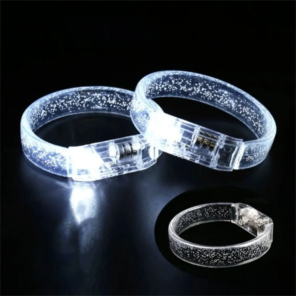 10 Pieces Glow in The Dark LED Glow Bracelets High Transparency Plastic Luminous Wristbands Persistent Glow Neon Light