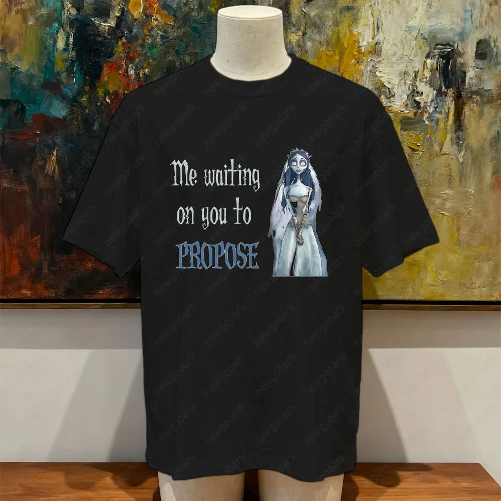 Corpse Bride 웨딩 빈티지 영화 그래픽 티셔츠 여성 남성 고품질 코튼 의류 캐주얼 반소매 O 넥 티셔츠