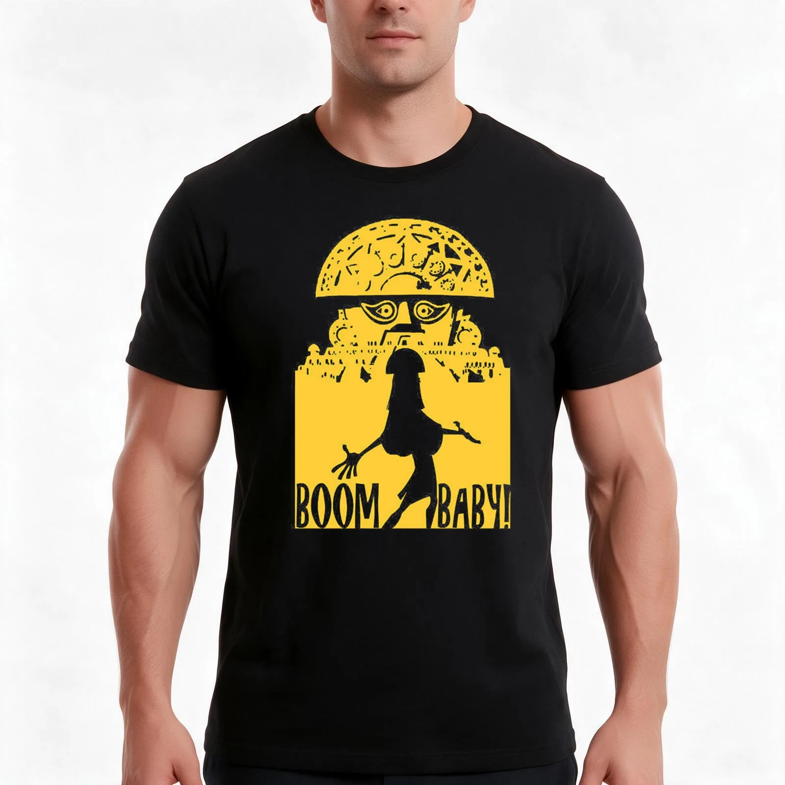 BOOM BABY! T-Shirt, Summer Casual Cotton Tee, Oversized Streetwear Tops, Vintage Graphic Print, Loose Fit Short Sleeve