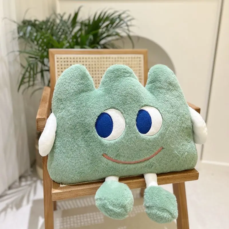 Cartoon Green High Beauty Cute Smiling Face Emotional Grass Bag Pillow Cushion Waist Cushion Car Pillow