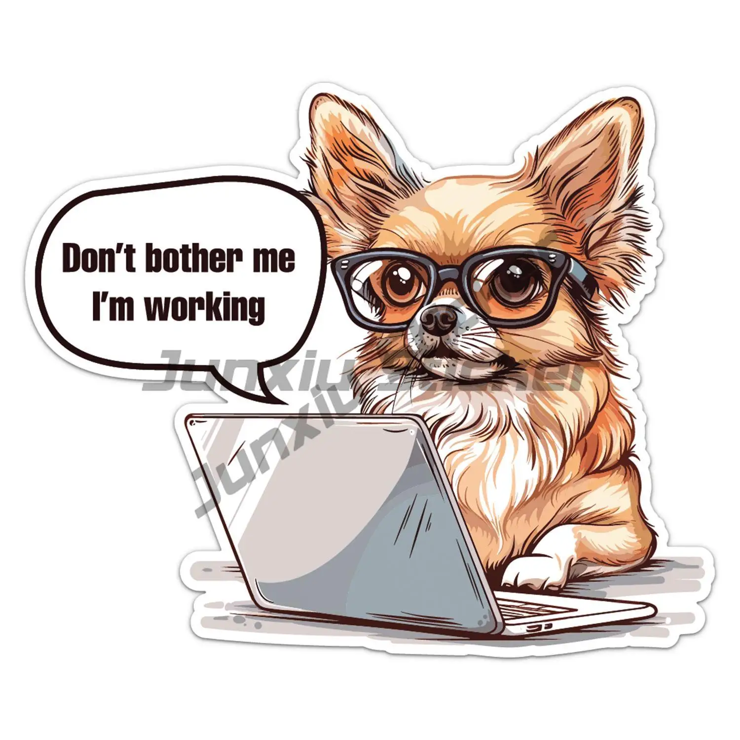 

Caution Protected By A Chihuahua Warning Decal Proud Owner Chihuahua Cartoon Sticker Decoration Cover Scratches Novelty Auto