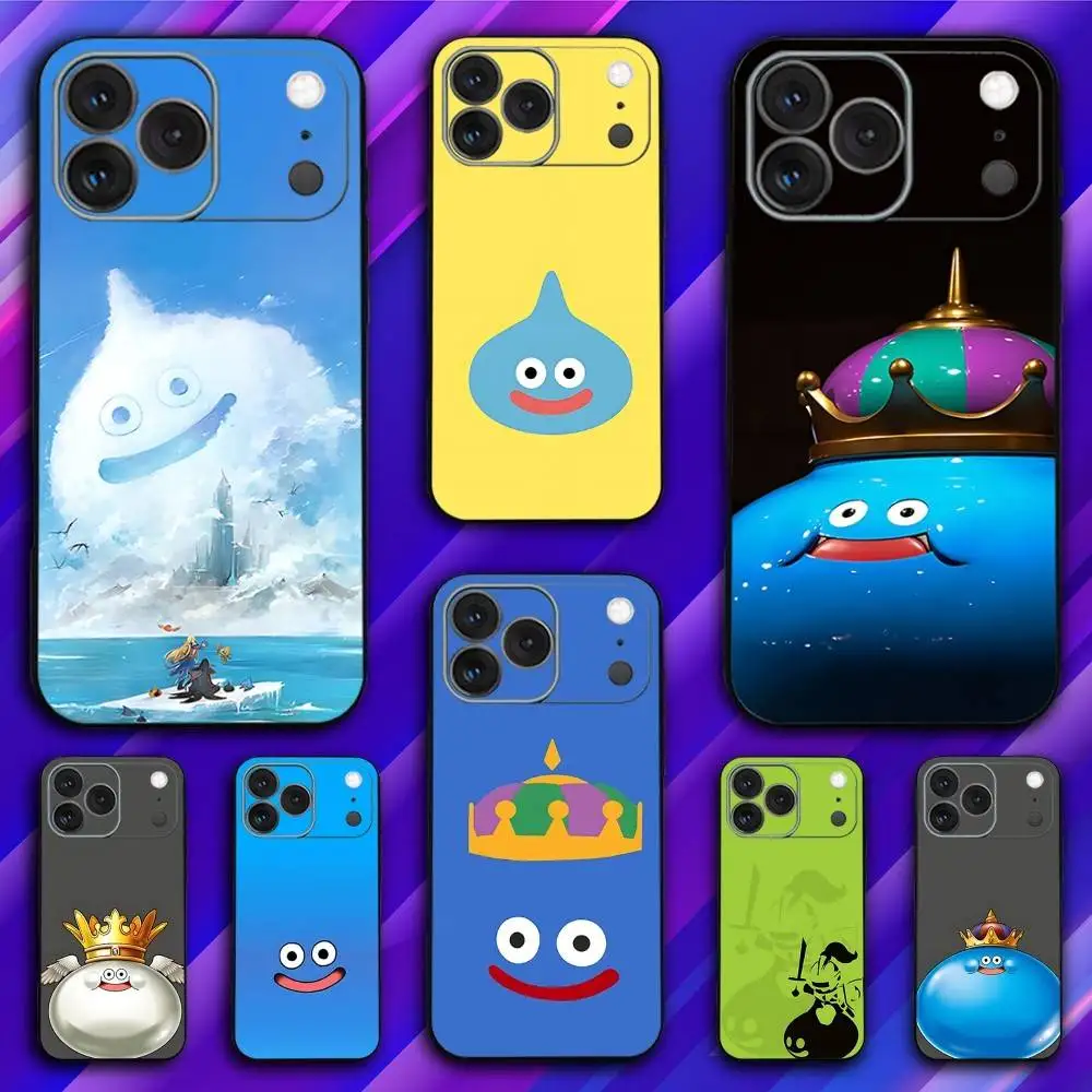 حافظة هاتف D-Dragon Slime Q-Quest لهاتف iPhone 17,16,15,14,13,12,11,Pro,Max,Plus,X,XS,SE4,E,Mini,Soft Black Case