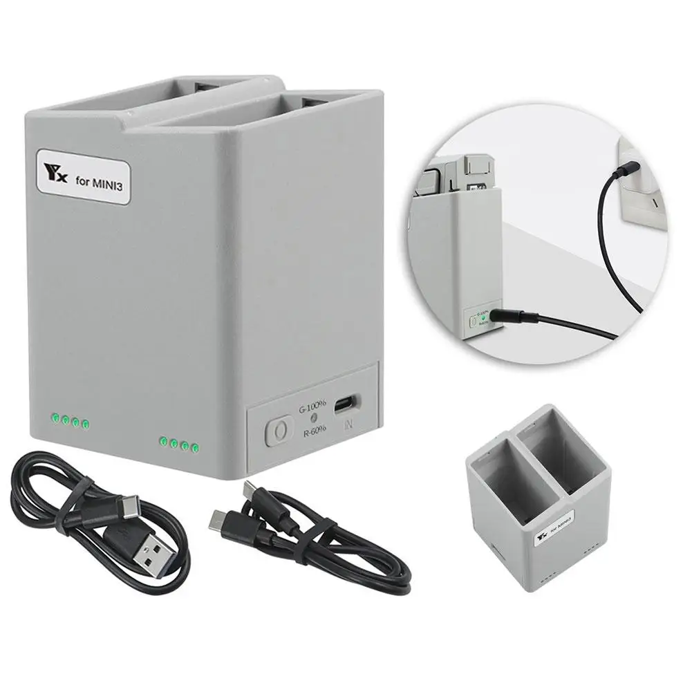 Two-way Digital Display Charging Hub Battery Intelligent Charger for DJI Mini 4 Pro/Mini 3 Pro Charging Butler Power Bank Drone