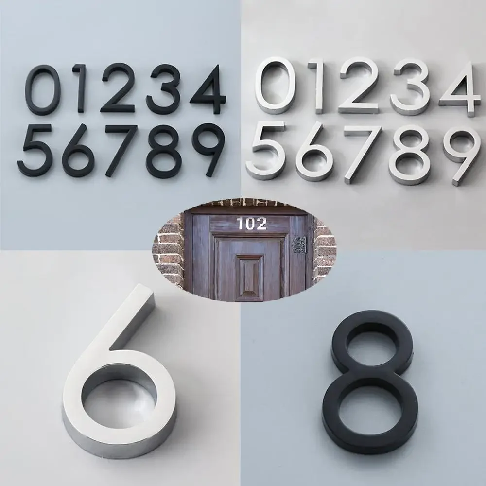 Self Adhesive 3D Number Stickers House Room Door Number Plate Sign Home Apartment Cabinet Table Mailbox Outdoor Door Numbers 7cm