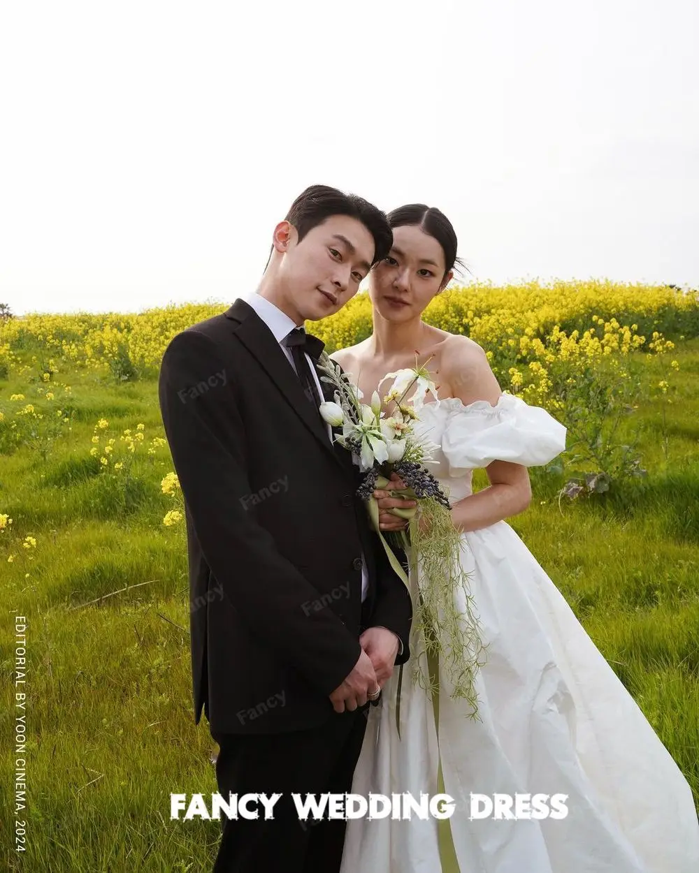 Gaun pernikahan bahu terbuka Korea mewah pengambilan foto gaun pengantin panjang lantai Taffeta A Line Ivory 웨드레3/2014 Aru buatan khusus