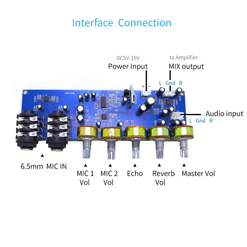 PT2399 Reverb Board Karaoke Microphone Preamplifier Multifunction Reverberation Echo With Bluetooth TF USB SD For Home KTV Audio