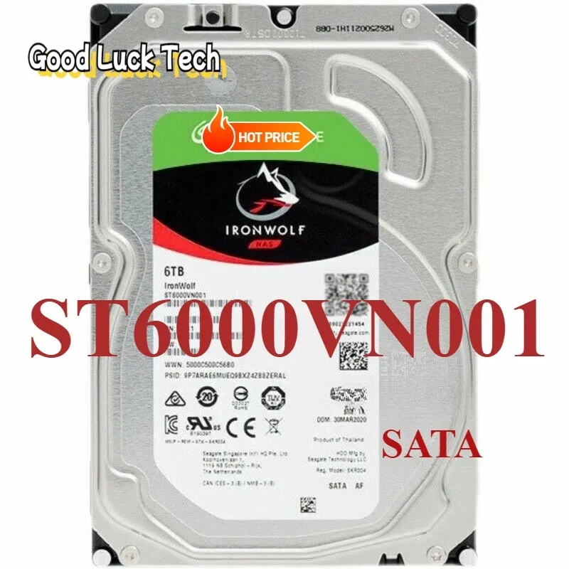 FOR Seag-ate ST6000VN001 IronWolf 6TB  Internal SATA 7200 RPM 3.5 inch (ST6000VN001) SATA Hard Drive NEW