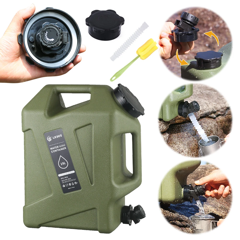 

19L Water Jug with Spigot Water Tank Leak-Proof Water Bucket Large Capacity Water Storage Container Portable for Camping Hiking
