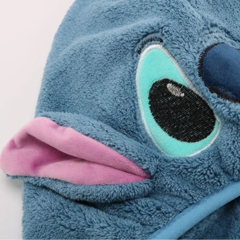 Cartoon Stitch Plush Bath Towel Cute Stitch Angel Quick Dry Hair Caps Soft Wrapped Hair Head Towel for Kids Christmas Gifts