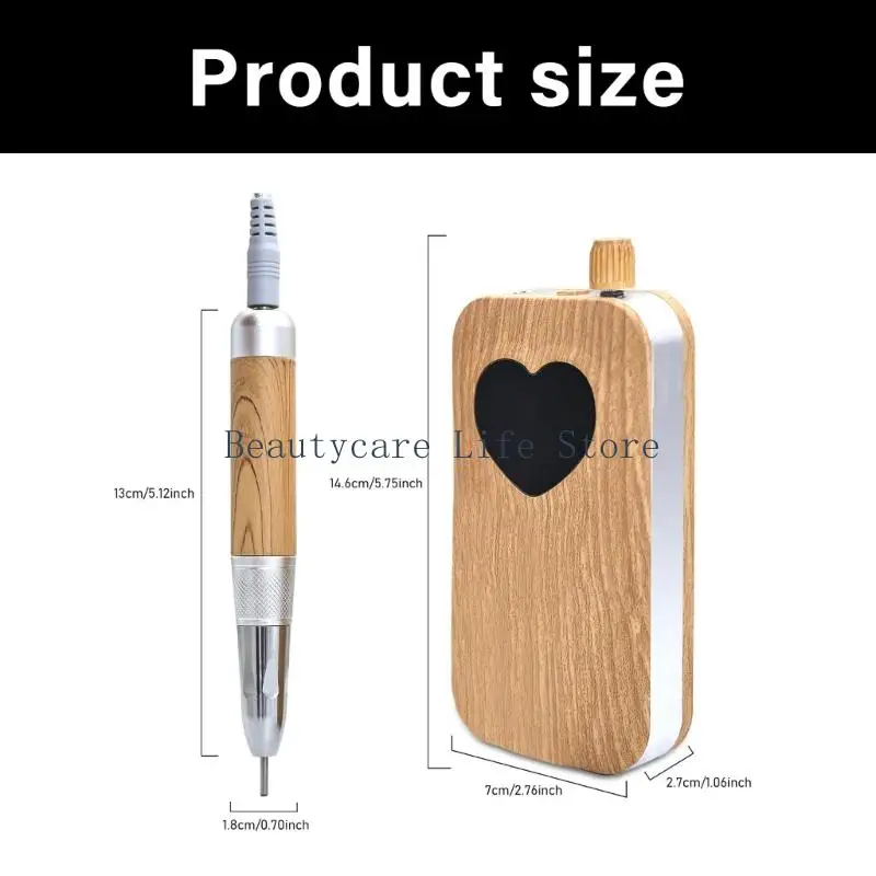 652C Draagbare elektrische nagel Shaper houten handvat ontwerp variabele snelheid regeling lage trillingen lage trillingen