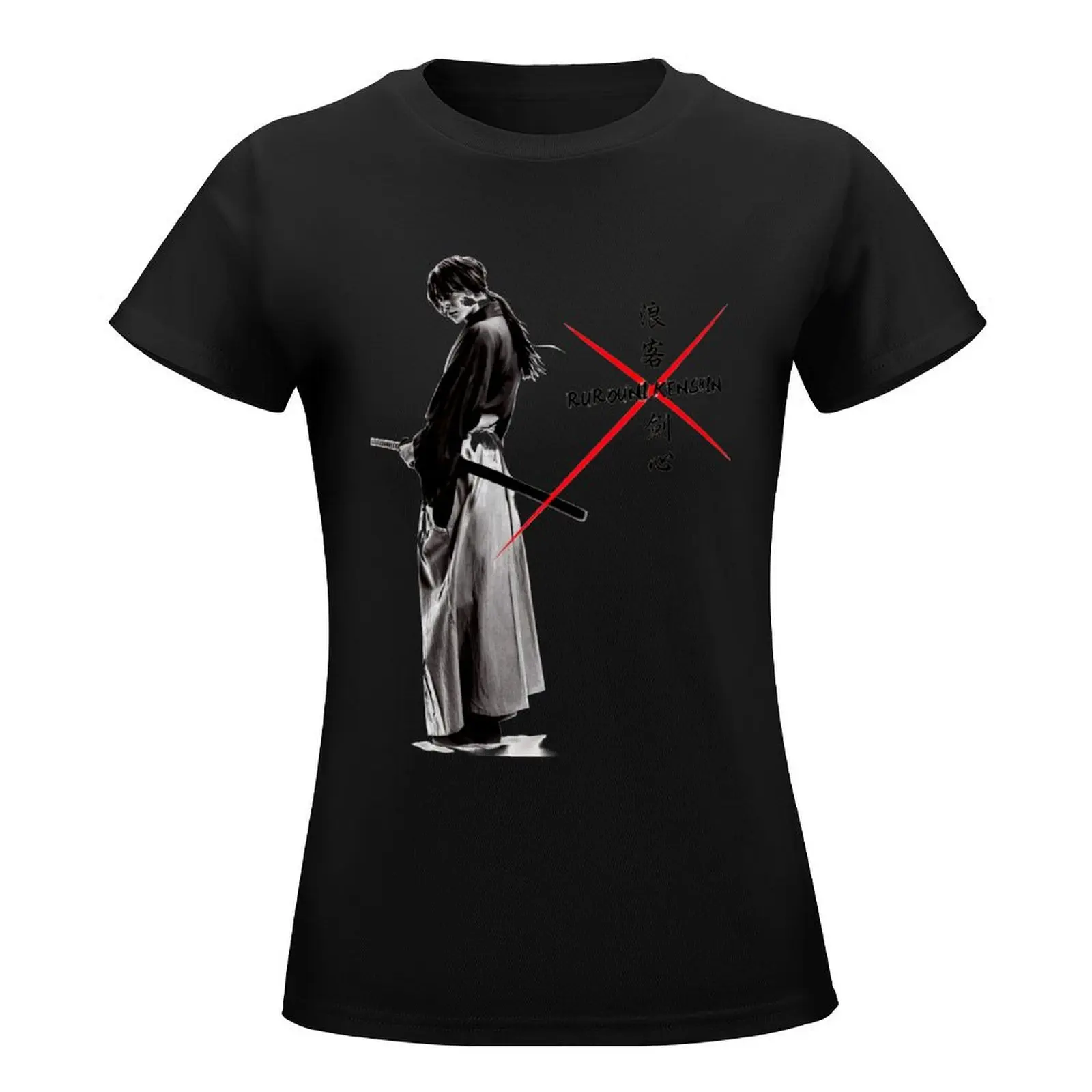 Himura Kenshin Samurai X Poster T-Shirt T-Shirts Grafische T-Shirts Schattige Kleding Western T-Shirts Voor Vrouwen