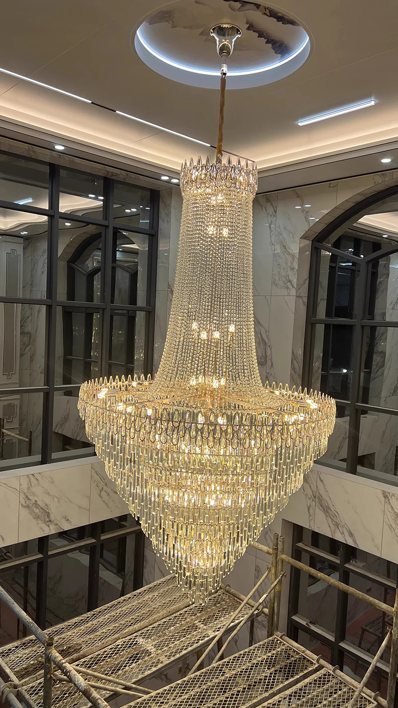 Nordic Modern Crystal Chandelier - Luxury Pendent Ceiling Light for Wedding Hall Villa Hotel Living Room Home Decor