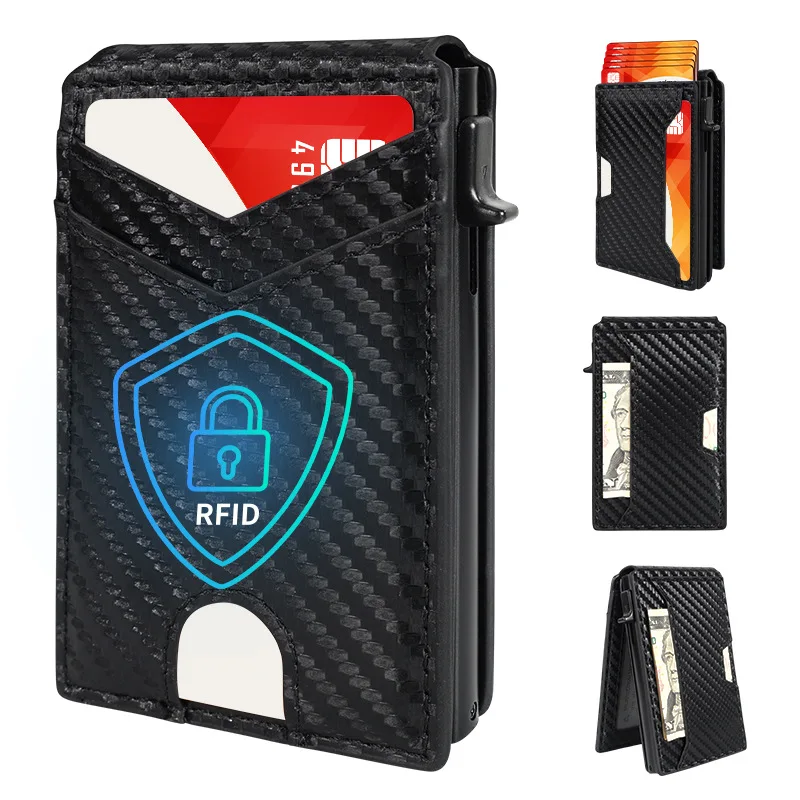 

1 шт. тонкий кошелек-держатель для карт с защитой от RFID, вместительный органайзер для ID и кредитных карт для мужчин и женщин, минималистичный кошелек