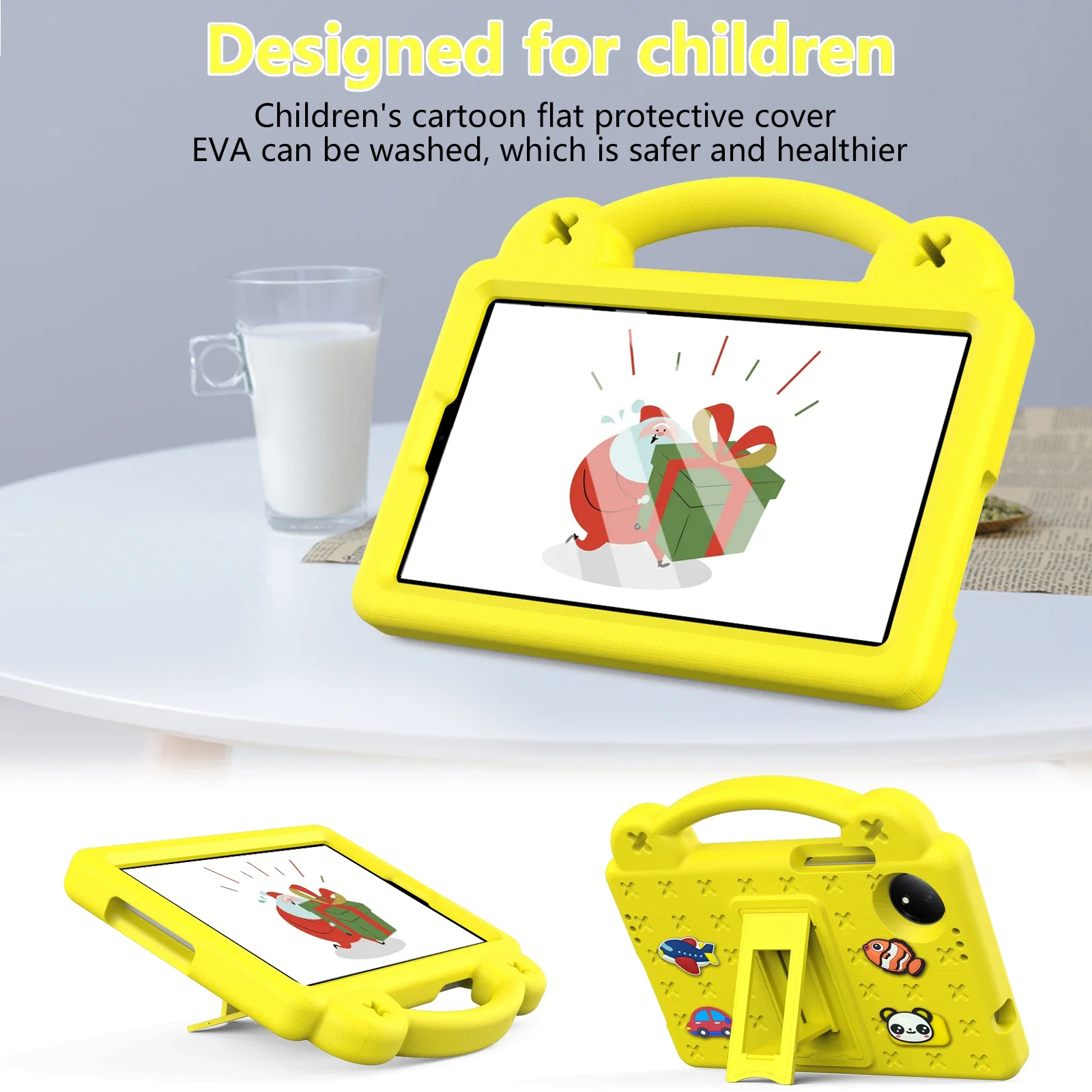 Kids Handle Case for TCL Tab 8 2nd Gen 2024 8.7 inch Gen2 8188X1 Shockproof Cute Cartoon EVA Bear Built-in Stand Tablet Cover
